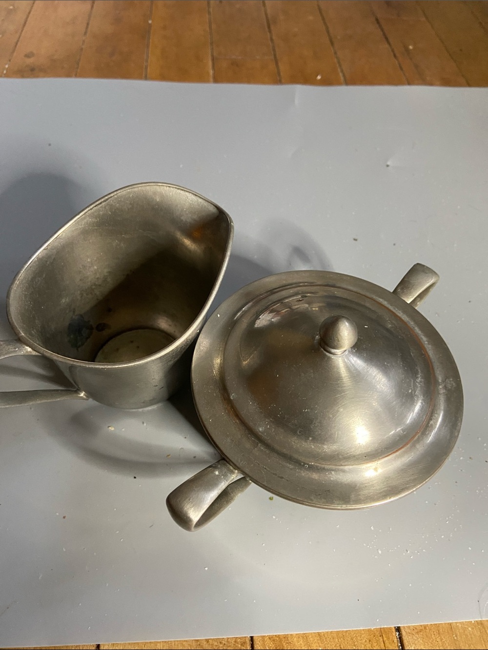 Stainless Steel Creamer and Sugar Bowl Set - Silver